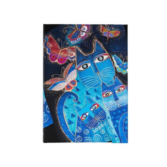 Paperblanks diář Blue Cats & Butterflies Midi 2020