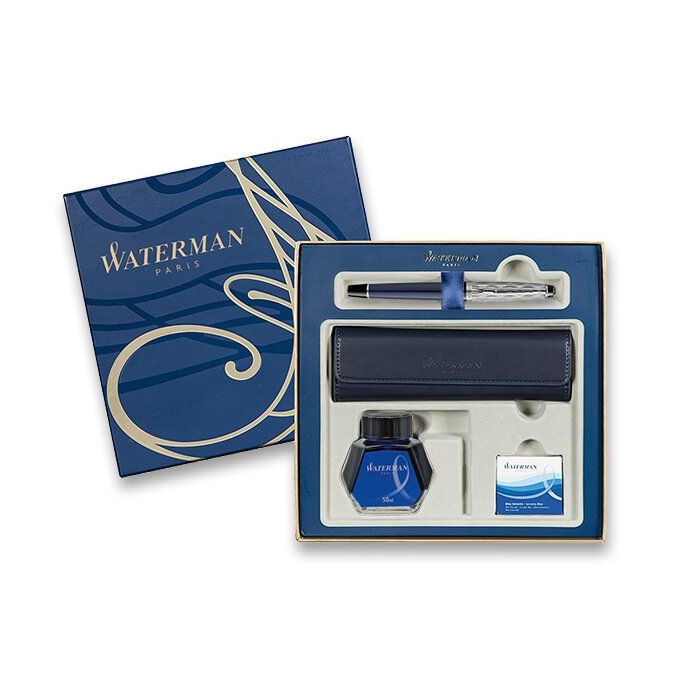 Waterman Expert Made in France DLX Blue CT, dárková sada
