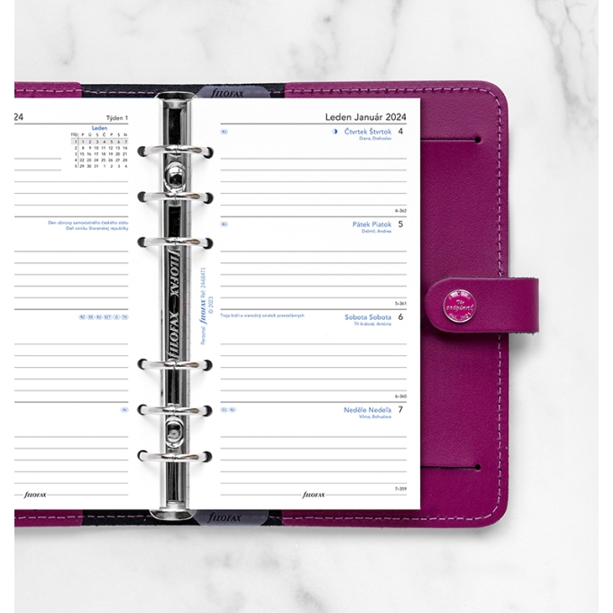 Filofax kalendář 2024 ČJ+SJ týden/2 stránky