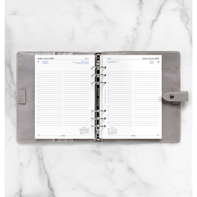 Filofax A5 kalendář 2024 ČJ+SJ den/1 stránka