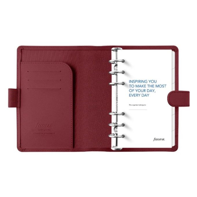 Filofax Saffiano Dark Cherry Osobní vínový diář