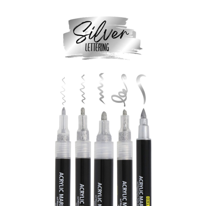 Online Silver Lettering sada linerů 5 ks