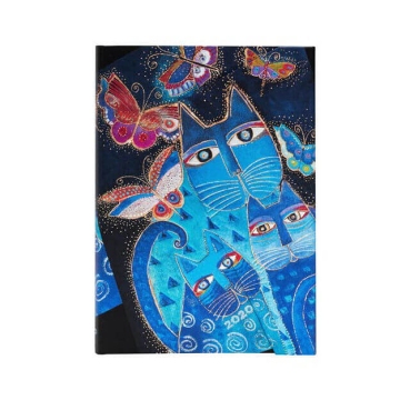 Paperblanks diář Blue Cats & Butterflies Midi 2020