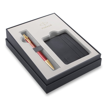 Parker Royal I.M. Premium Red GT, dárková sada s pouzdrem na karty