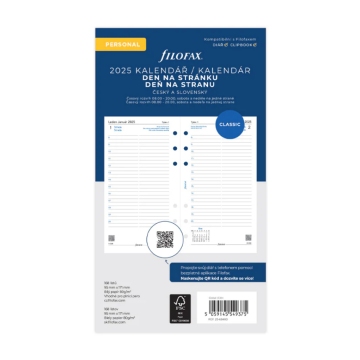 Filofax kalendář 2025 ČJ+SJ den/1 stránka