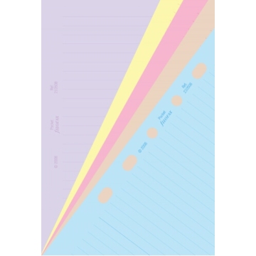 Filofax papíry linkované barevné, 30 listů - kapesní