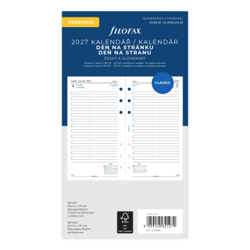 Filofax kalendář 2027 ČJ+SJ den/1 stránka