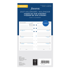 Filofax kalendář 2027 ČJ+SJ týden/2 stránky