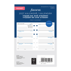 Filofax kalendář kapesní 2027 ČJ+SJ týden/2 stránky